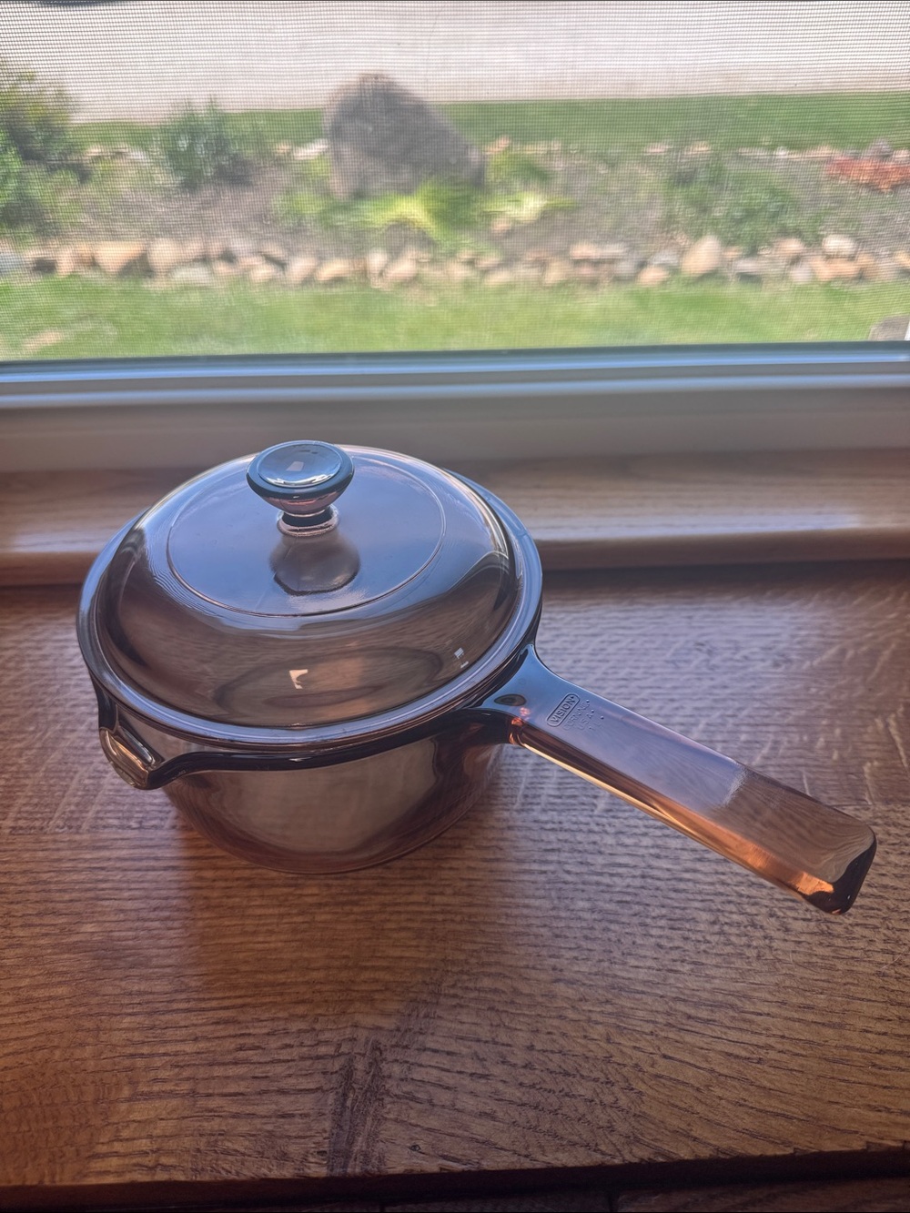 PYREX Corning Vision Ware Amber Glass Saucepan with Lid